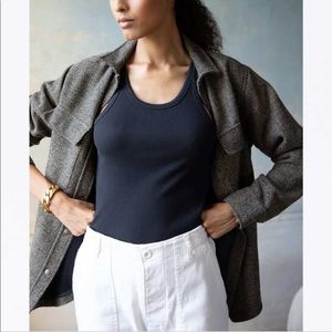 Ragdoll Wool Blended Herringbone Oversized Shirt Jacket